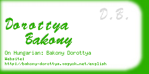 dorottya bakony business card